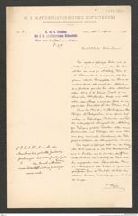 k.k. naturhistorisches Hofmuseum, Intendanzakten 1885-1896 (Hauer), Aktenzahl Z.278/1890, Seite 1